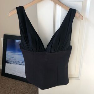 Maria Bianca Nero plunging black silk top